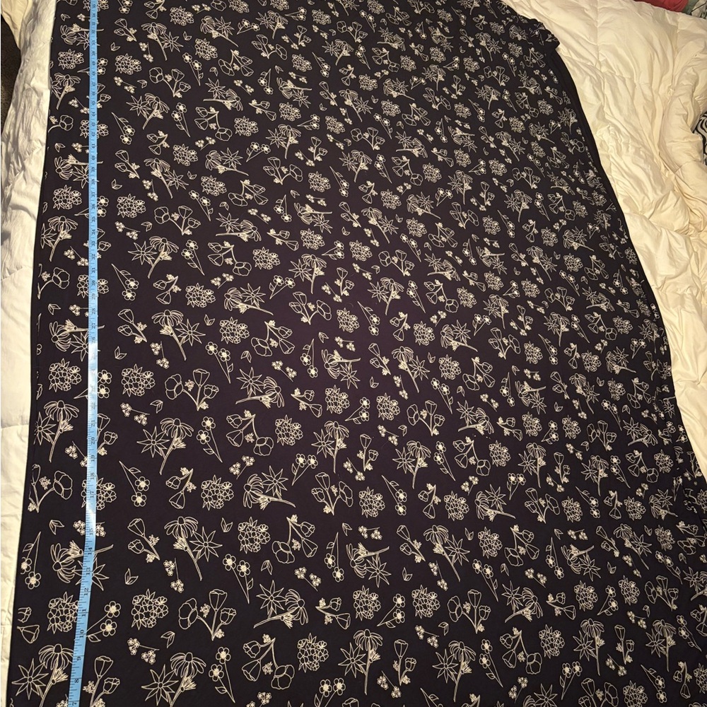 Black Floral botanical Print bamboo Blanket by pipermoon